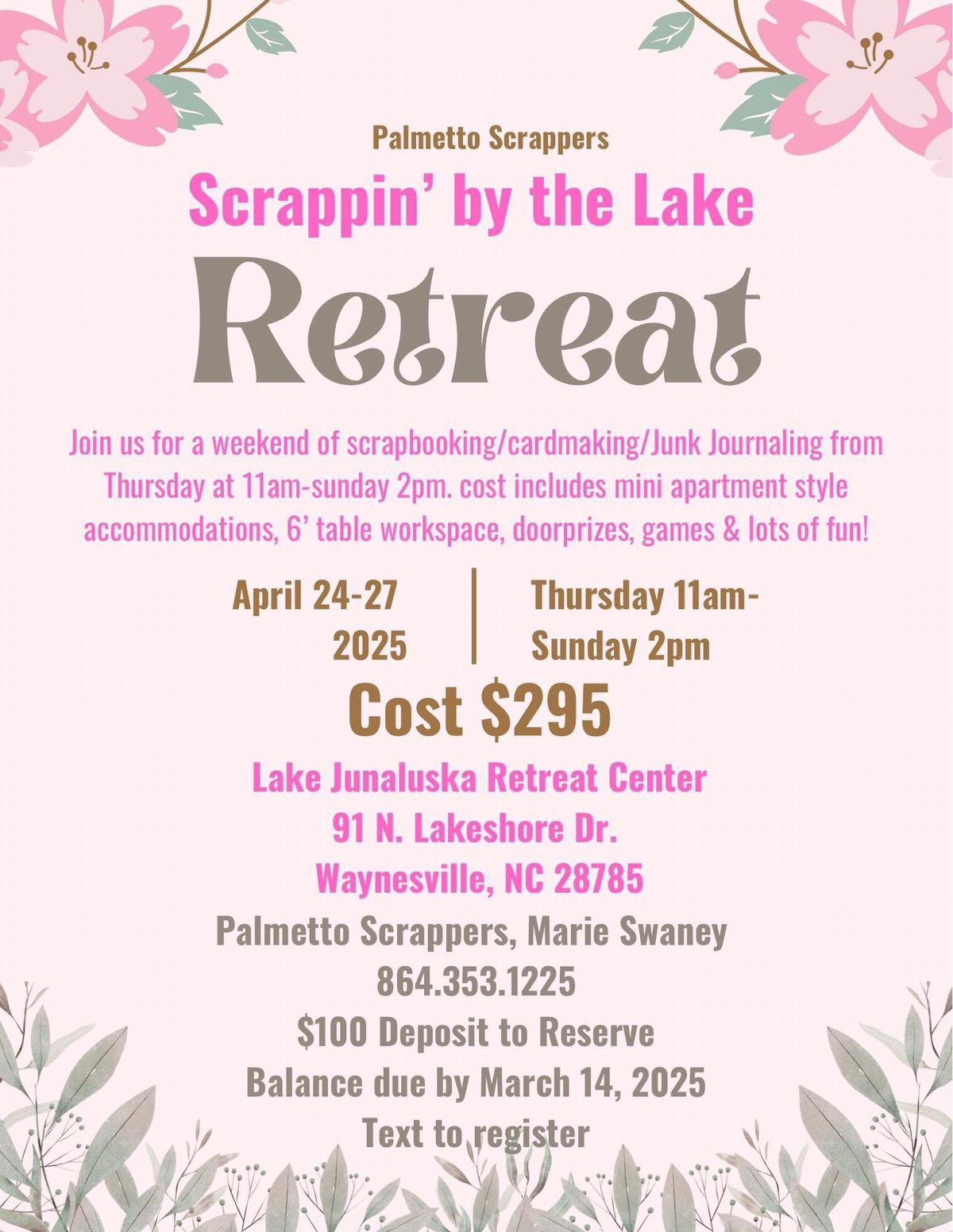 Scrappin\u2019 by the Lake Retreat 