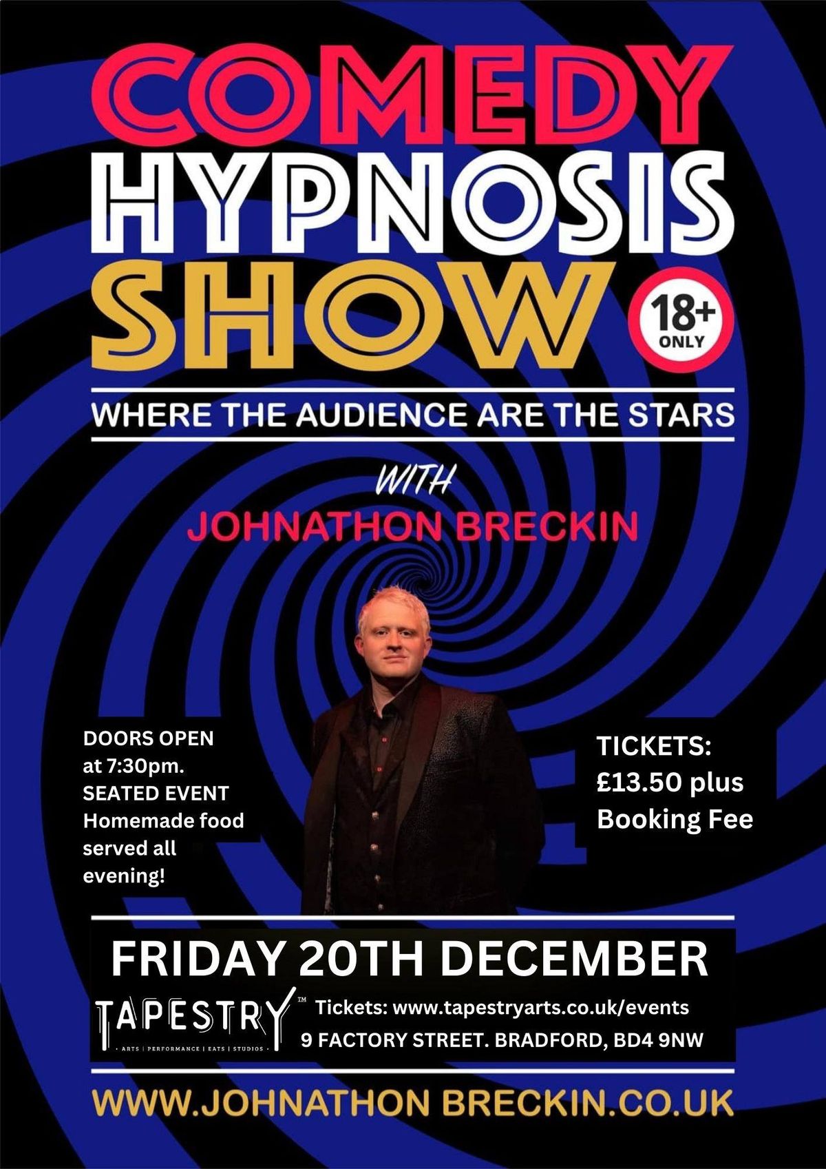 Xmas Comedy Hypnosis Show with Jonathon Breckin (Adults Only)