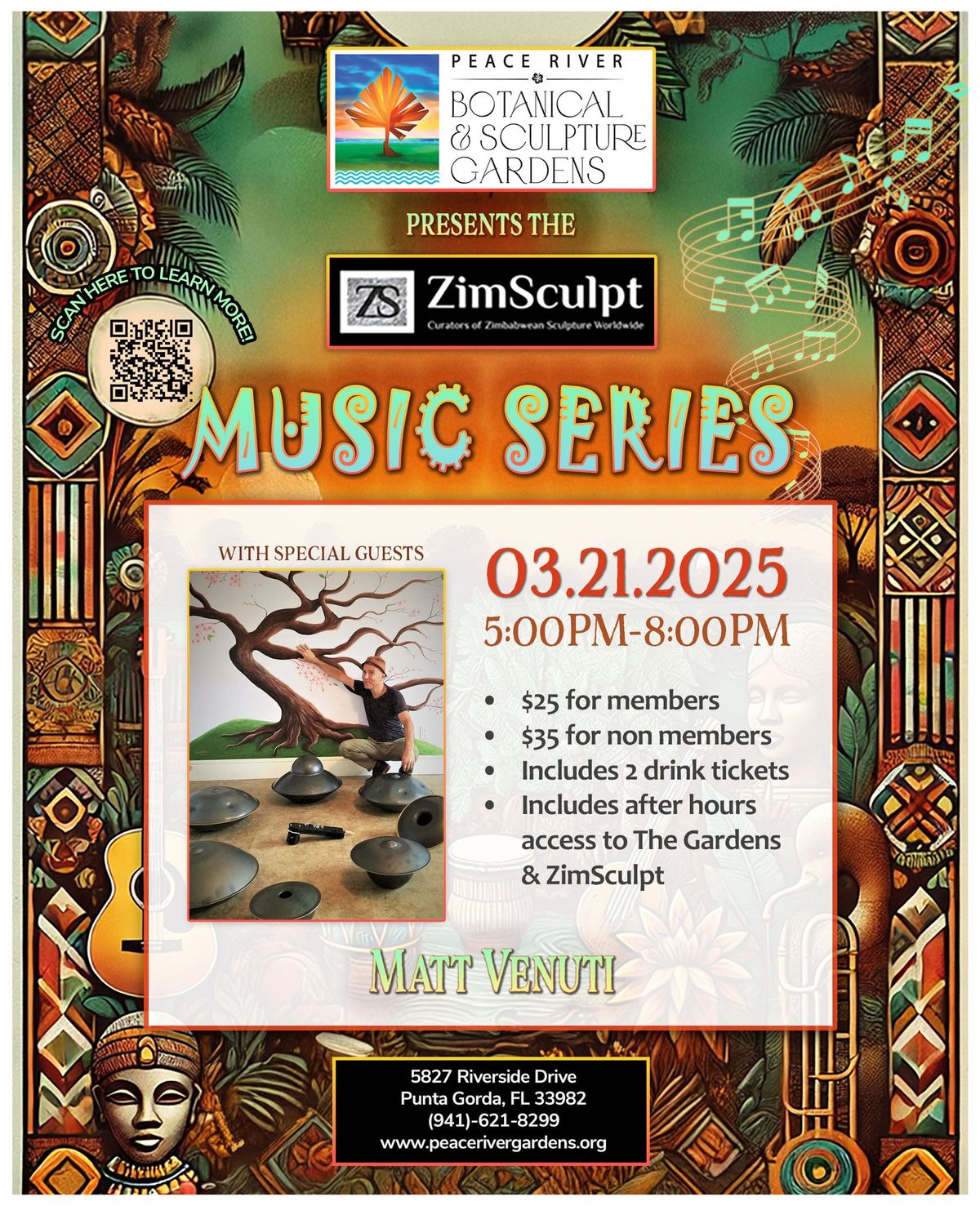 Matt Venuti at Peace River Botanical Gardens ZimSculpt Music Series: 