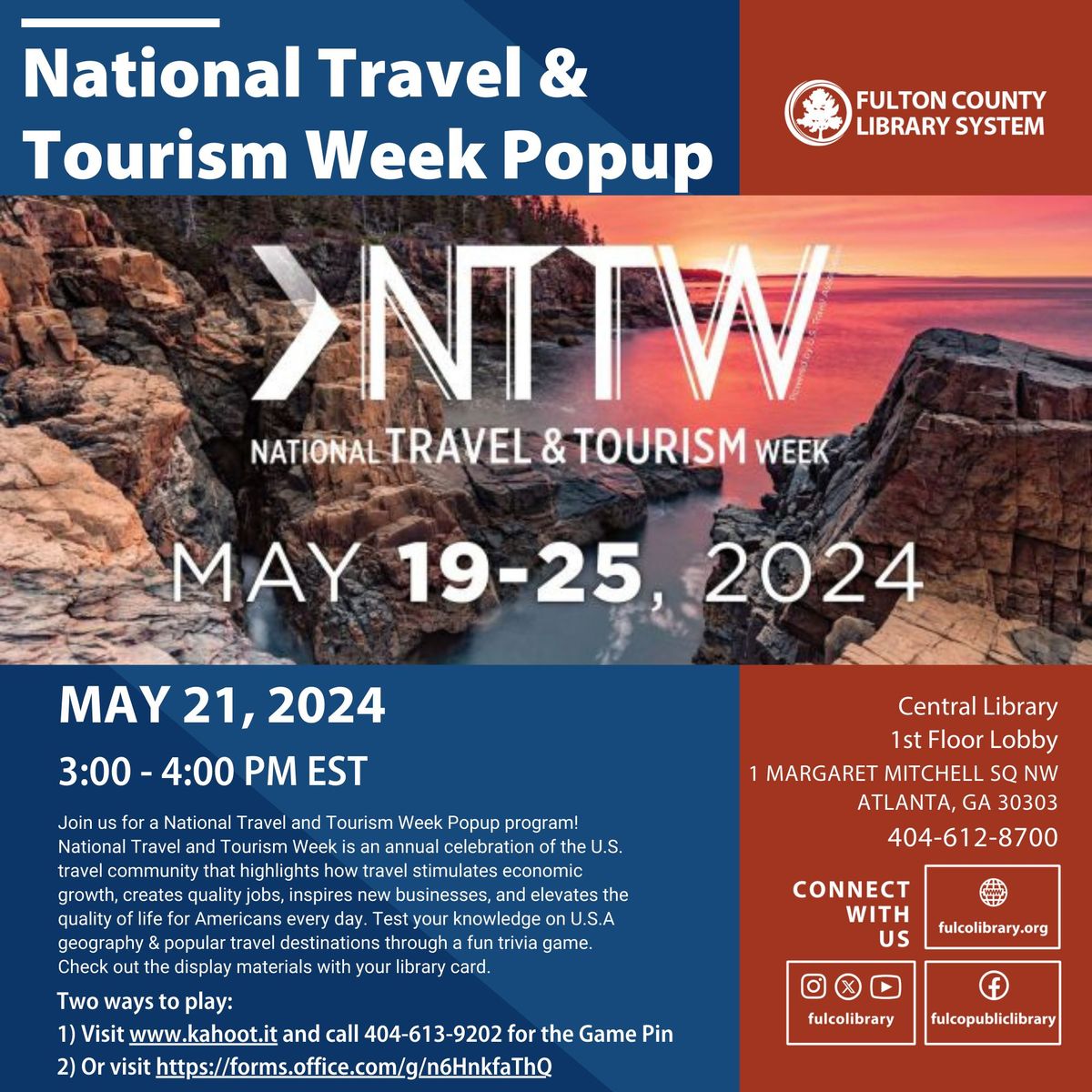 National Travel & Tourism Week Popup