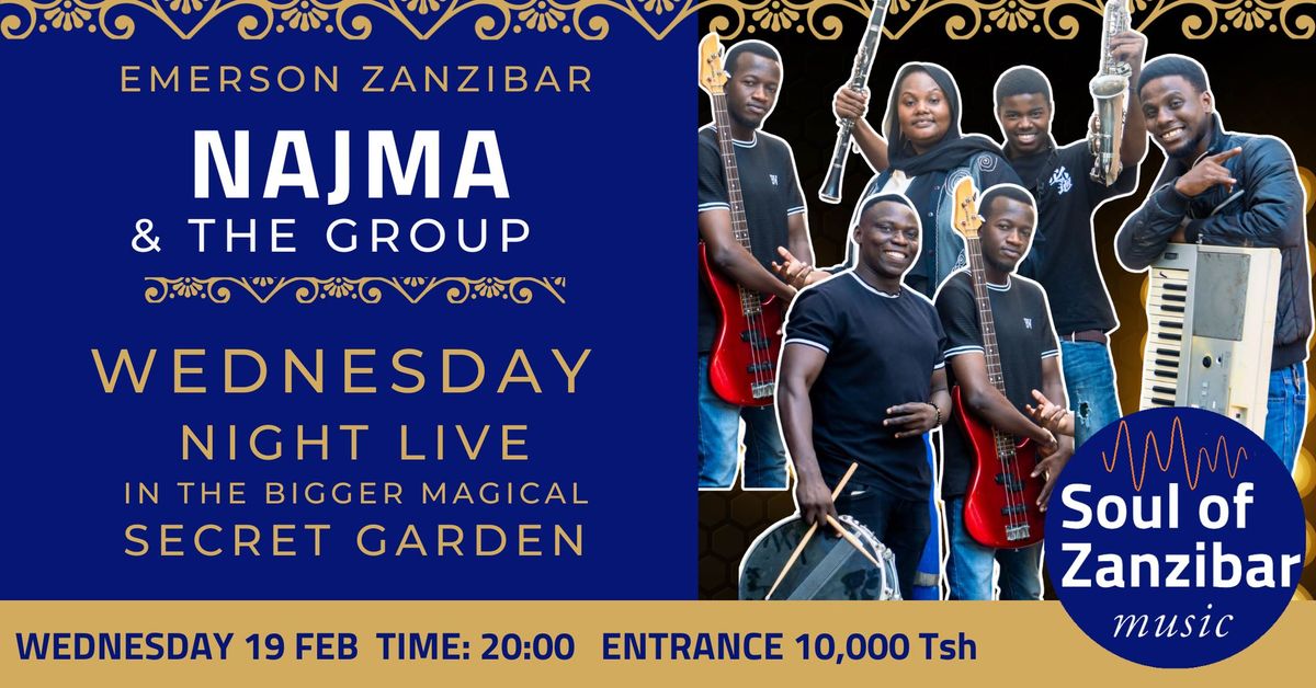 Wednesday Night Live Magic at Secret Garden, Emerson Spice with Najma & The Group 8pm