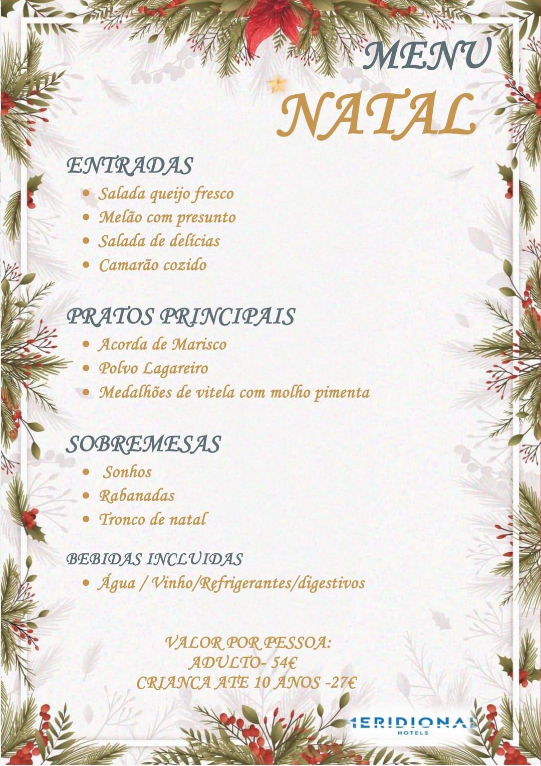 Jantar de Natal Hotel Quarteira sol 