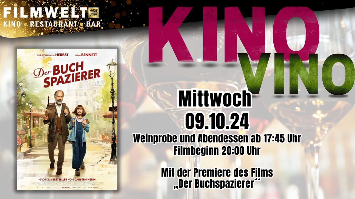 KINO VINO, anschl. Premiere DER BUCHSPAZIERER