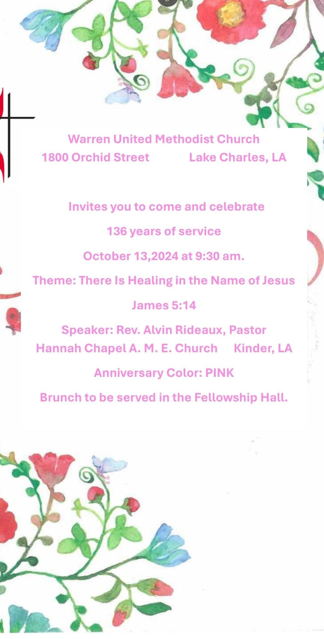 2024 Church Anniversary  "There Is Healing In The Name Jesus"