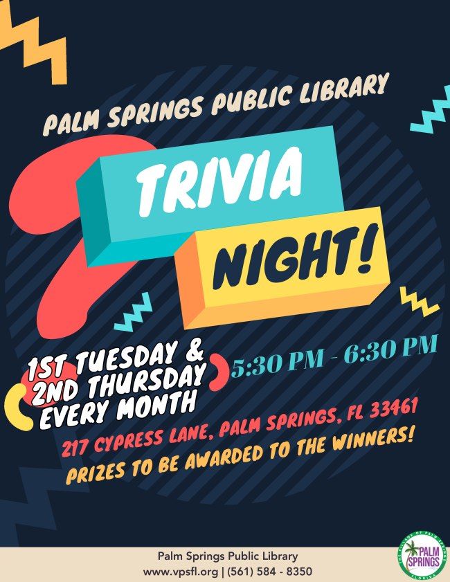 Trivia Night at the Palm Springs Library