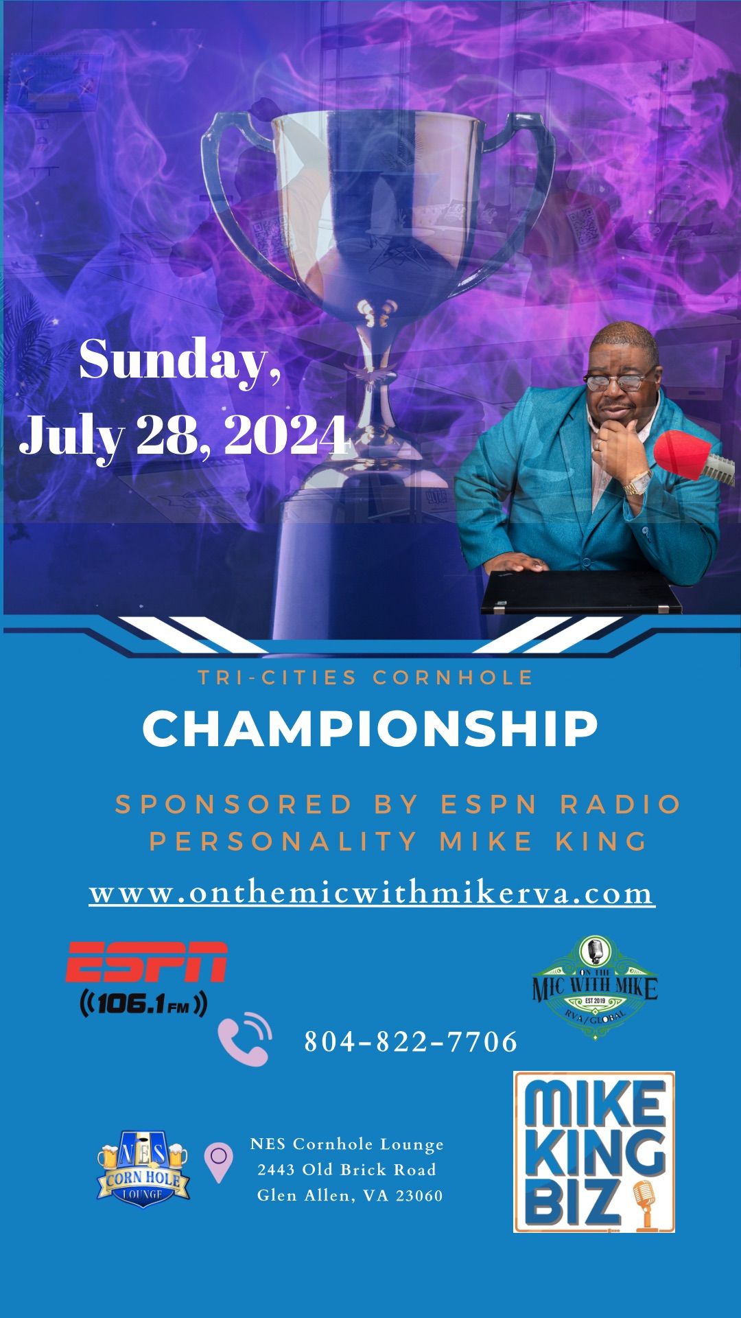 Tri-Cities Cornhole Championship With ESPN Richmond\u2019s Radio Personality Mike King