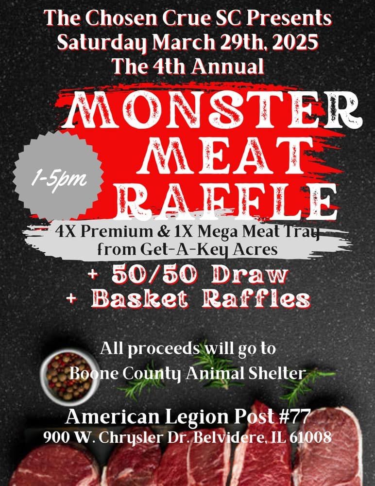 4th Annual Monster Meat Raffle presented by The Chosen Crue SC