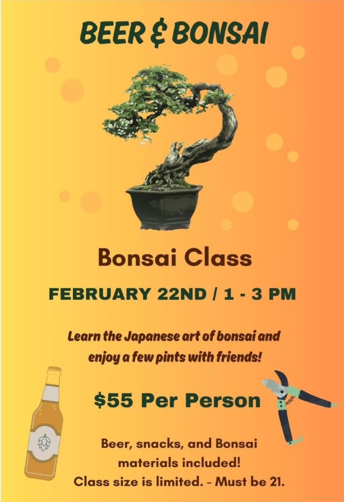 Beer & Bonsai Class