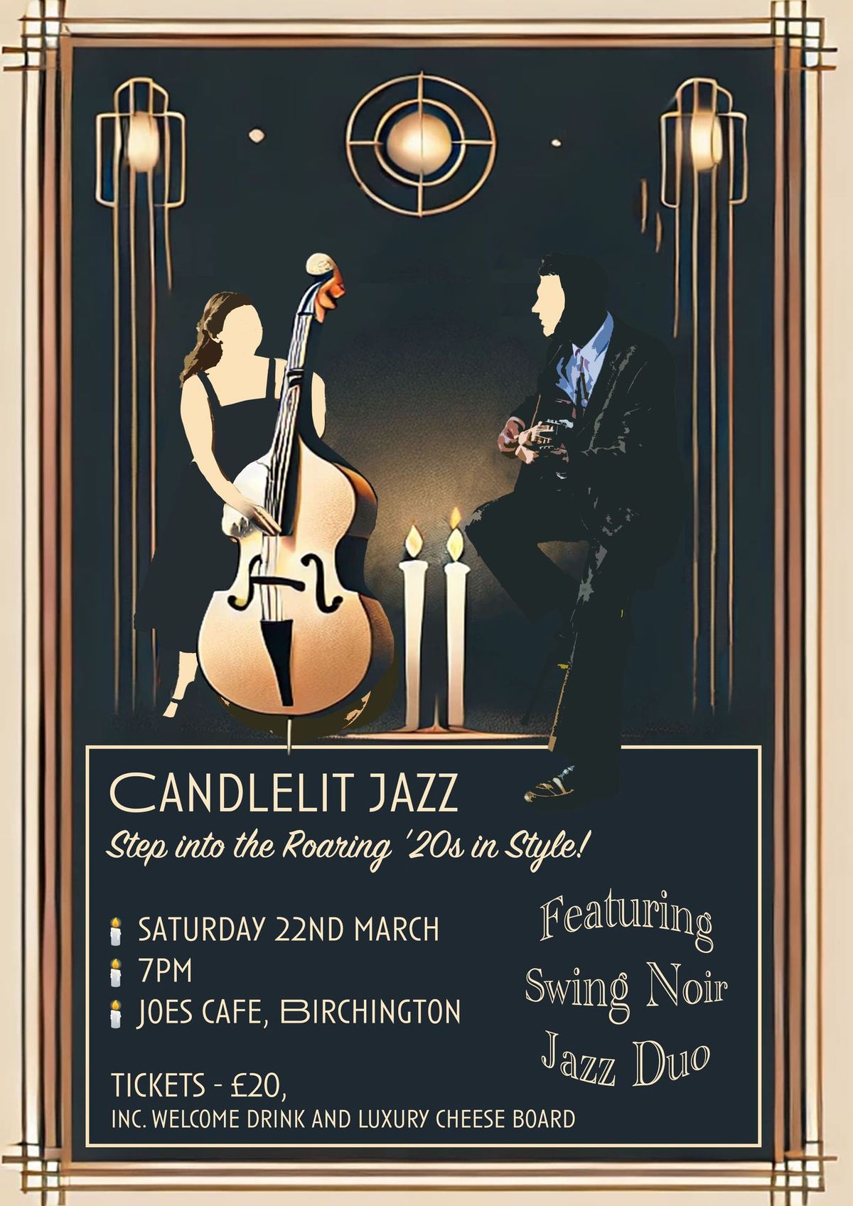 1920's Candlelit Jazz Wine & Cheese Evening with Swing Noir