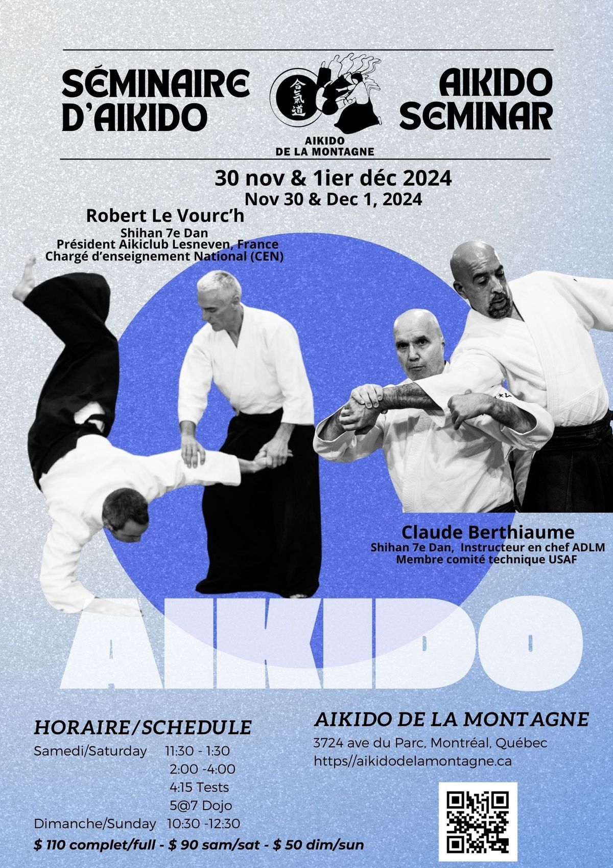 Aikido Seminar R. Le Vourc\u2019h Shihan and C. Berthiaume Shihan 