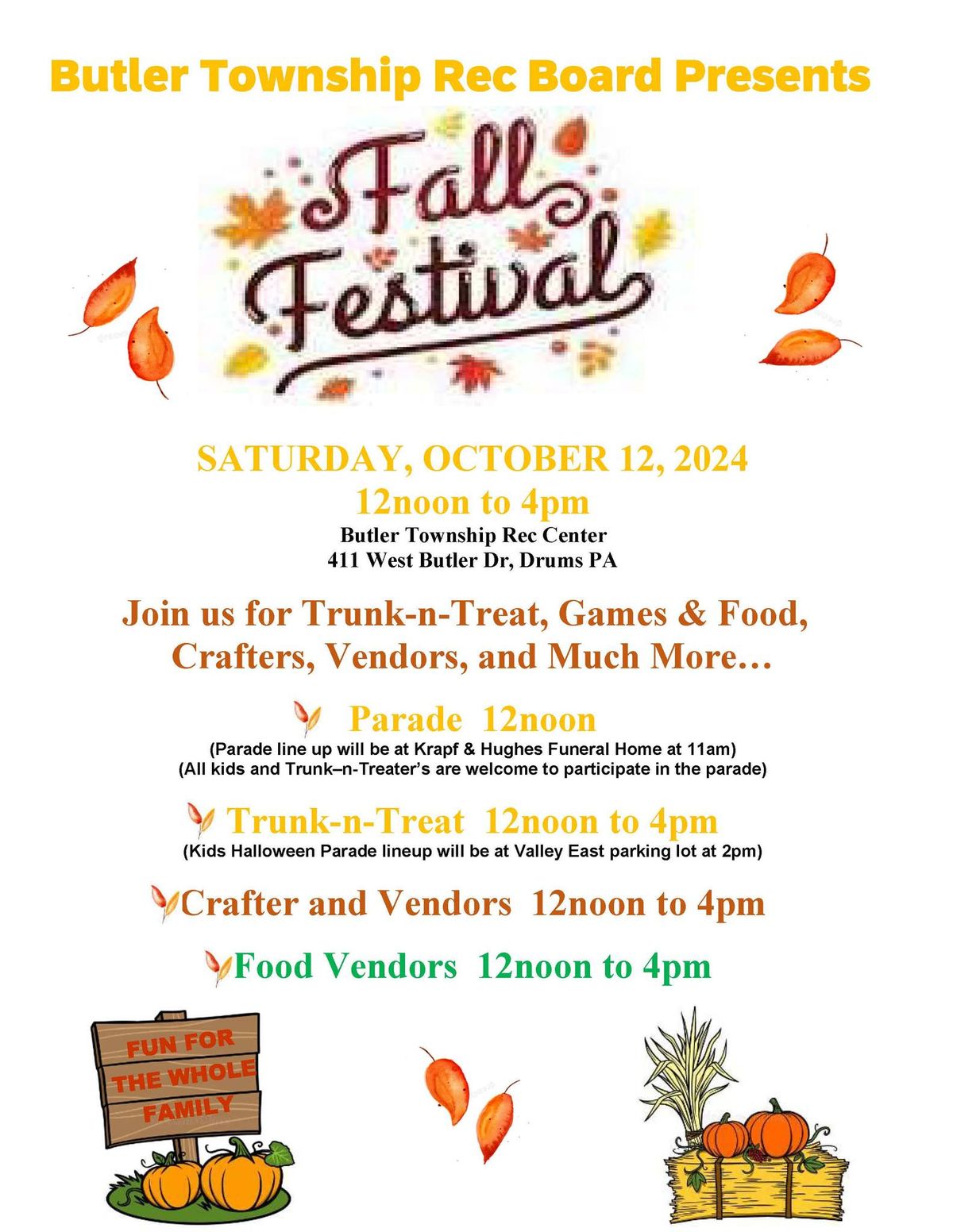 2024 Butler Township Fall Festival