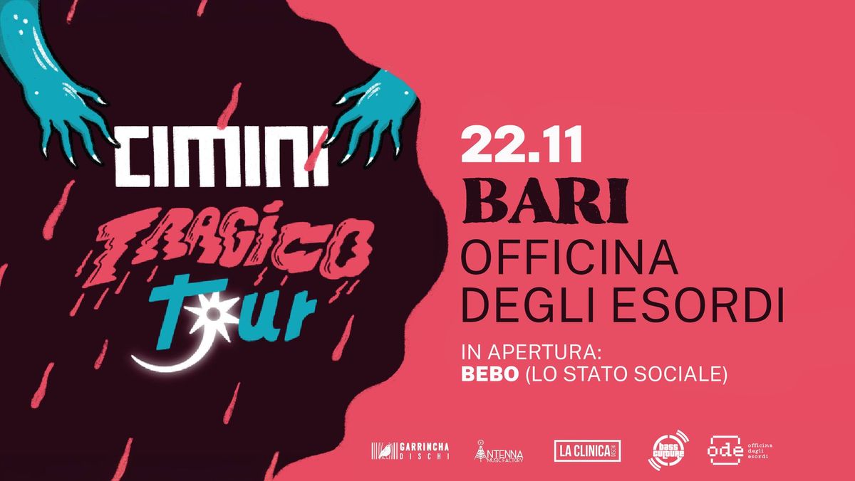 CIMINI \u2018MAGICO TOUR\u2019 opening BEBO (Lo Stato Sociale) | Bari | 22.11.2024