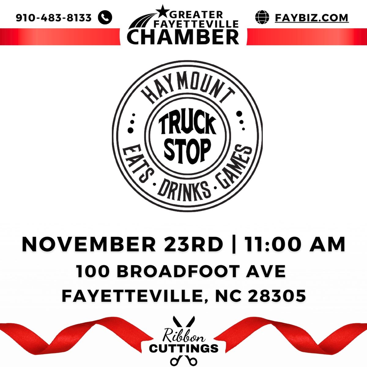 2024 Ribbon Cutting-Haymount Truck Stop on Nov. 23rd