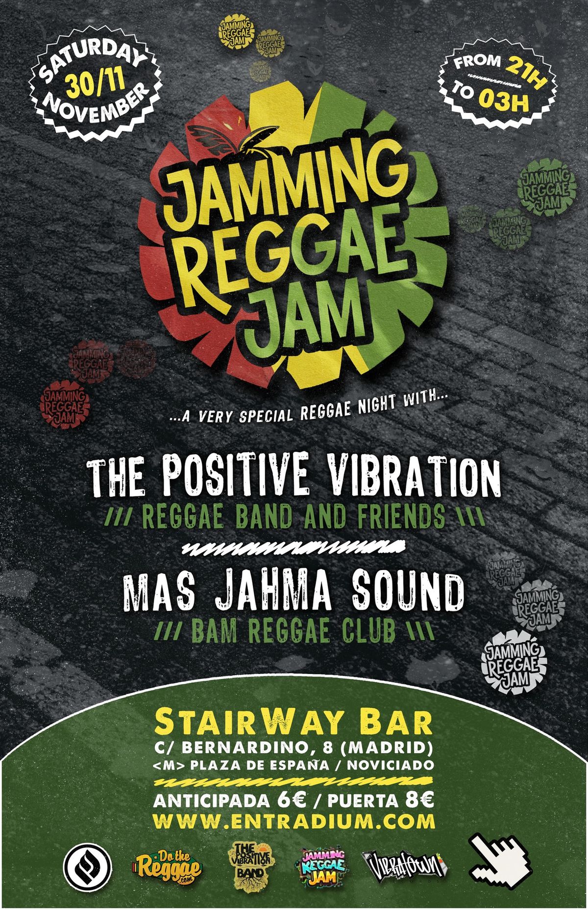 30\/11 - Jamming Reggae Jam con Mas Jahma y The Positive Vibration Band