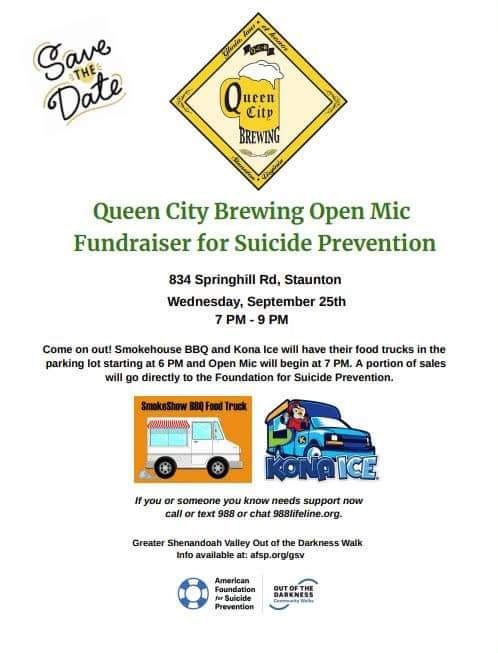 Suicide Prevention Fundraiser@ Queen City Brewing Open Mic!