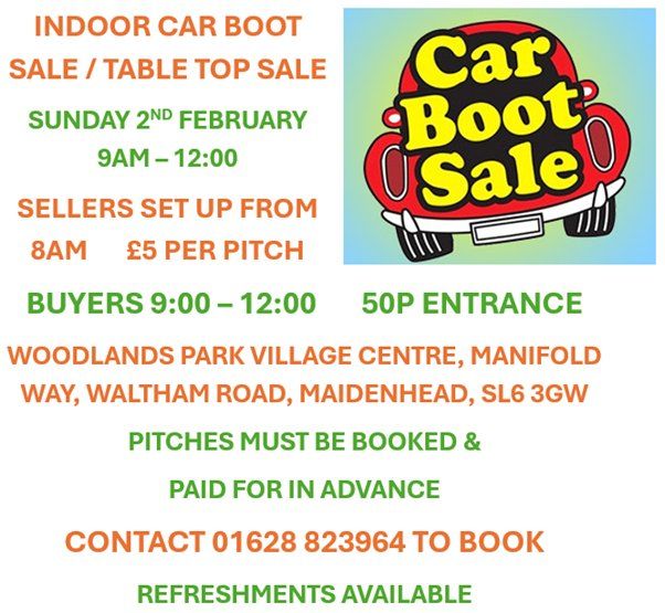 INDOOR CAR BOOT SALE \/ TABLE TOP SALE