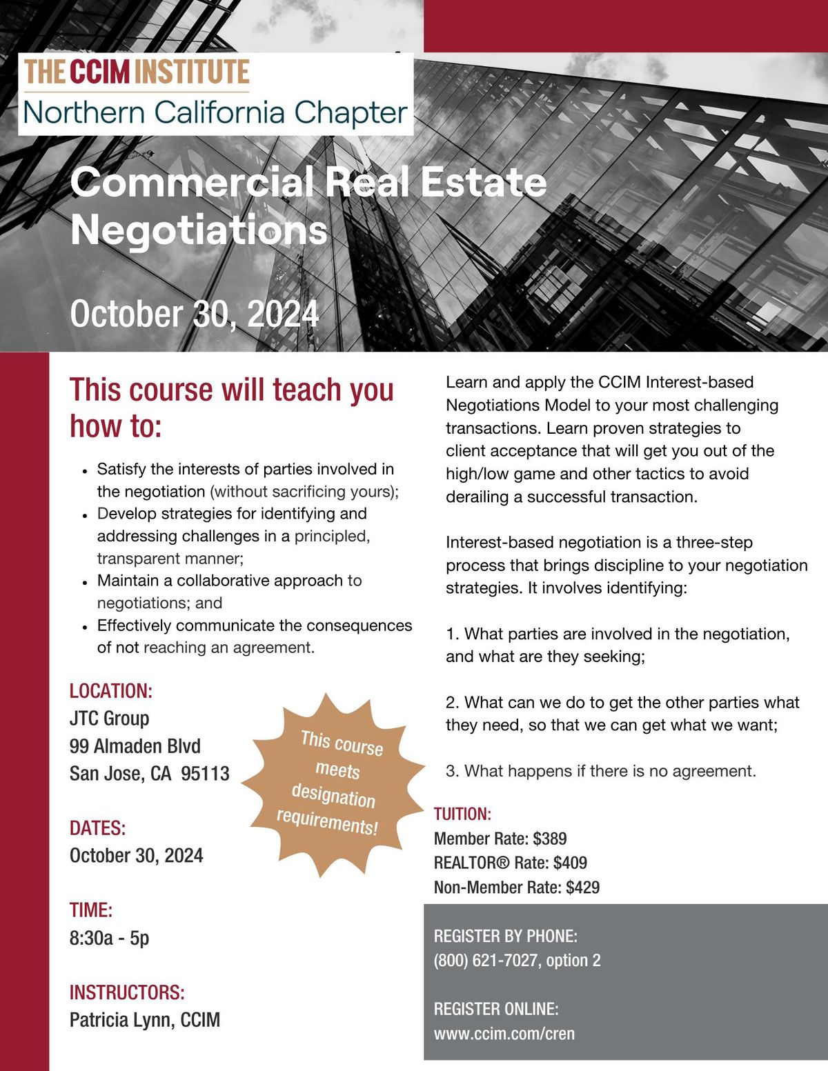 Commercial Real Estate Negotiations Class