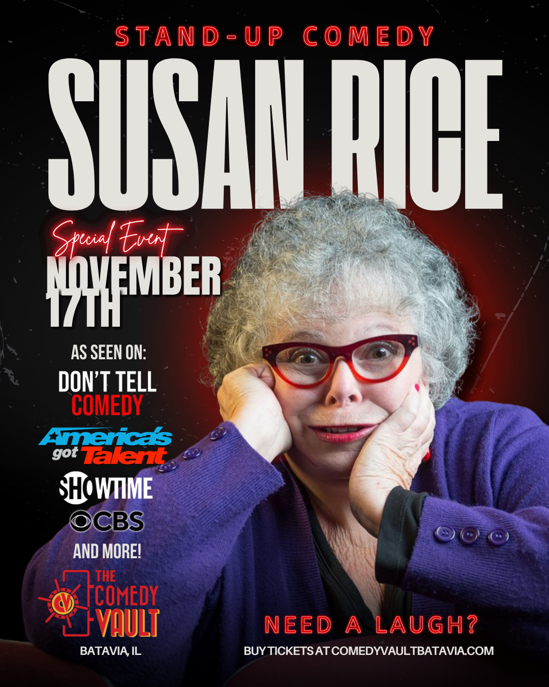 Susan Rice at Side Splitters Comedy Club - Tampa