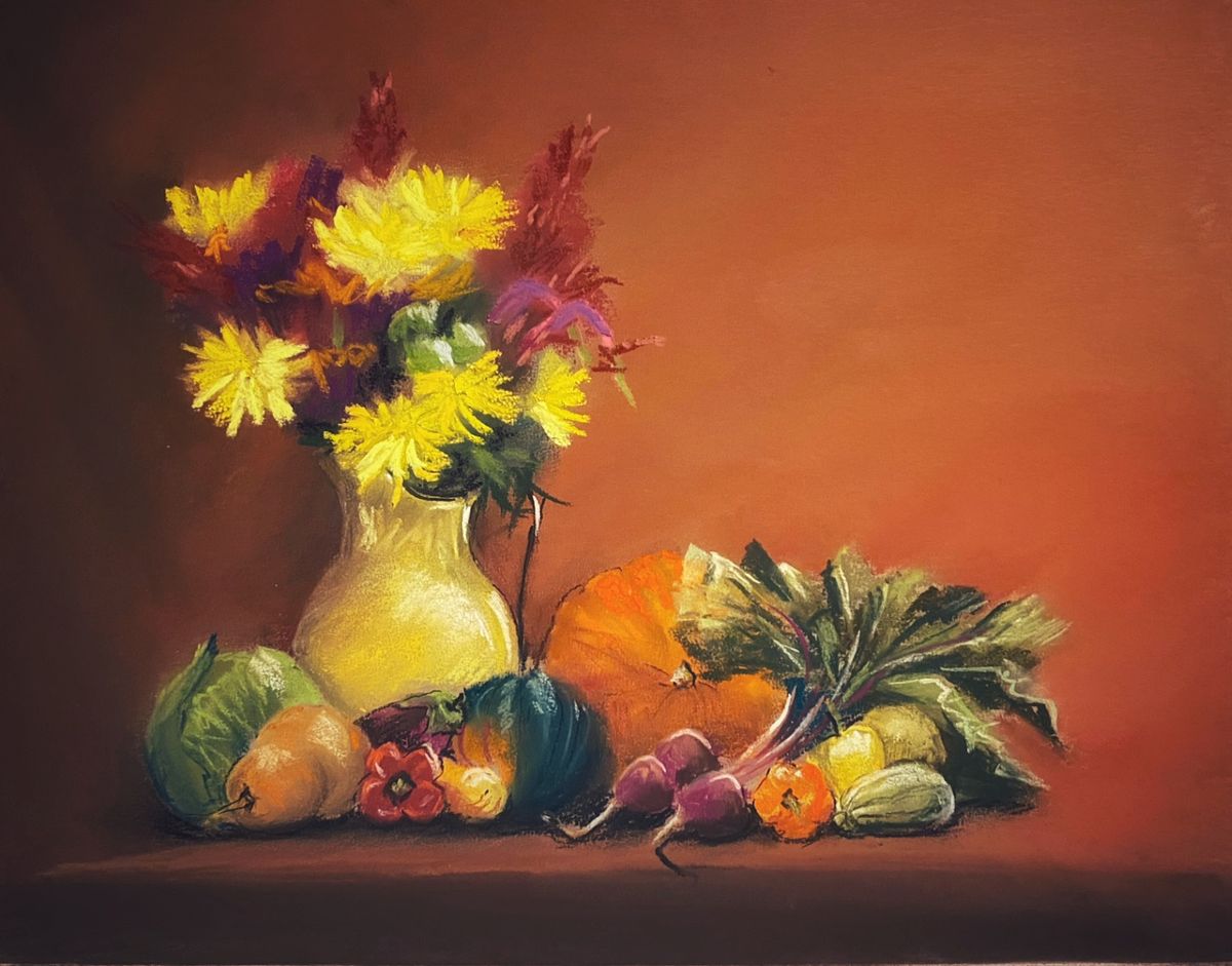 Still life, soft pastels