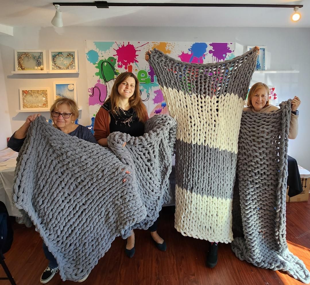 Make a Chunky Blanket- Jersey Shore Paint Party