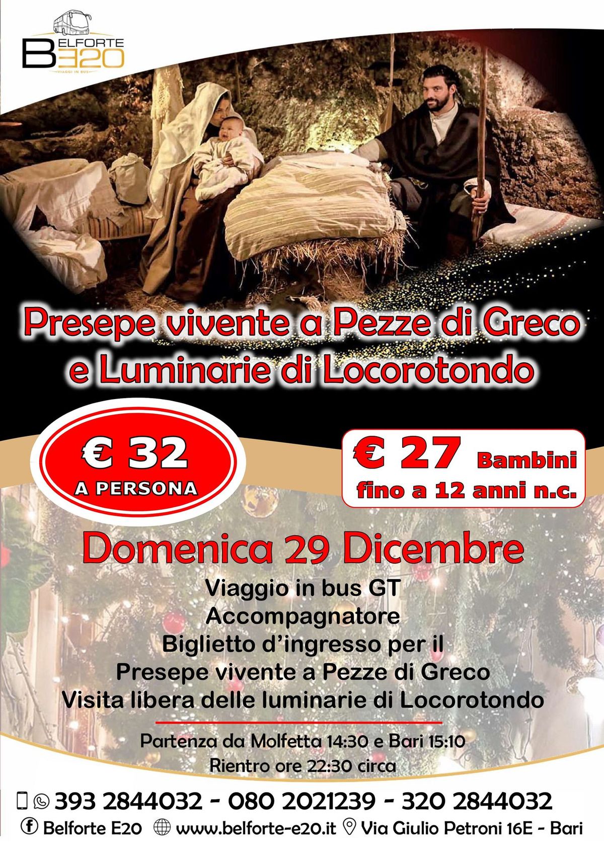 Presepe vivente a Pezze di Greco e Luminarie di Locorotondo 29 Dicembre 2024 By BE20