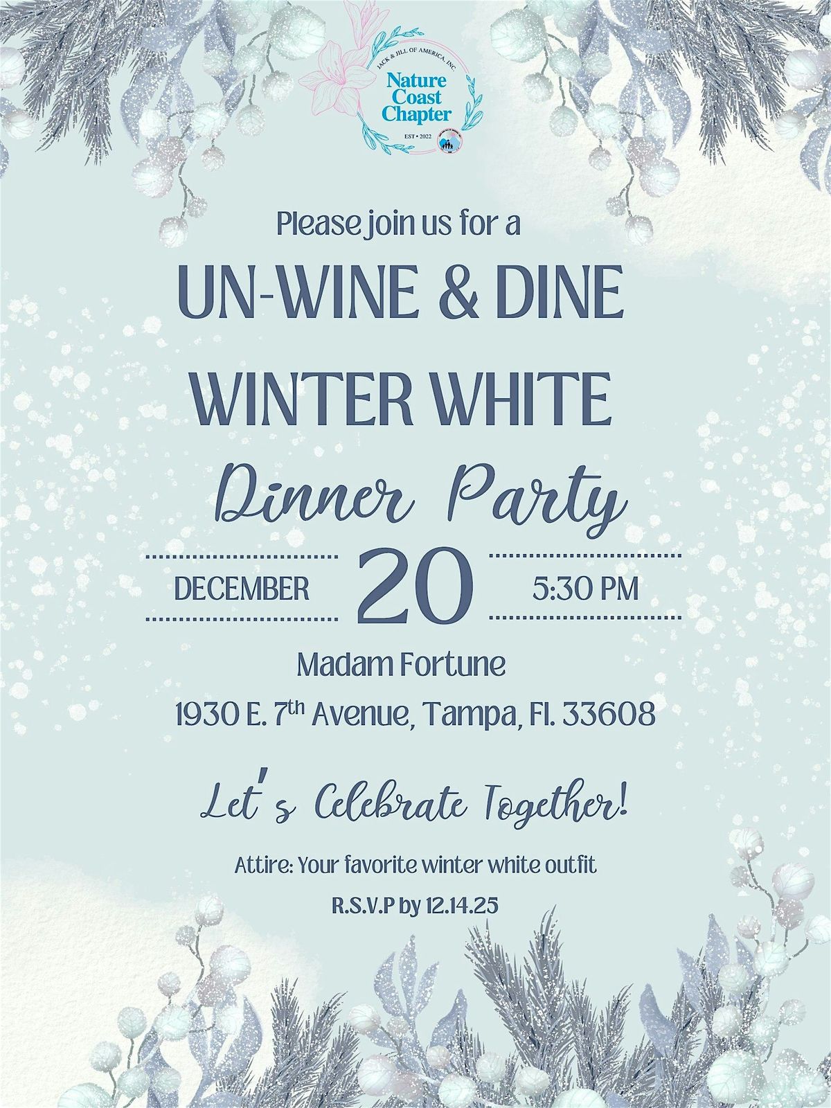 UN-WINE & DINE WINTER WHITE Dinner Party