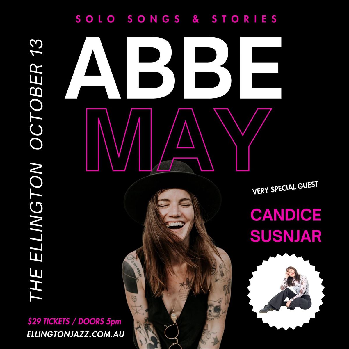 Abbe May Solo Songs & Stories \/ Candice Susnjar \/ The Ellington \/ Sunday Oct 13