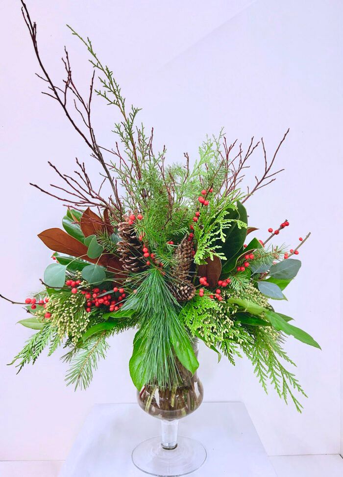 Floral Design: Evergreen Vase Arrangements