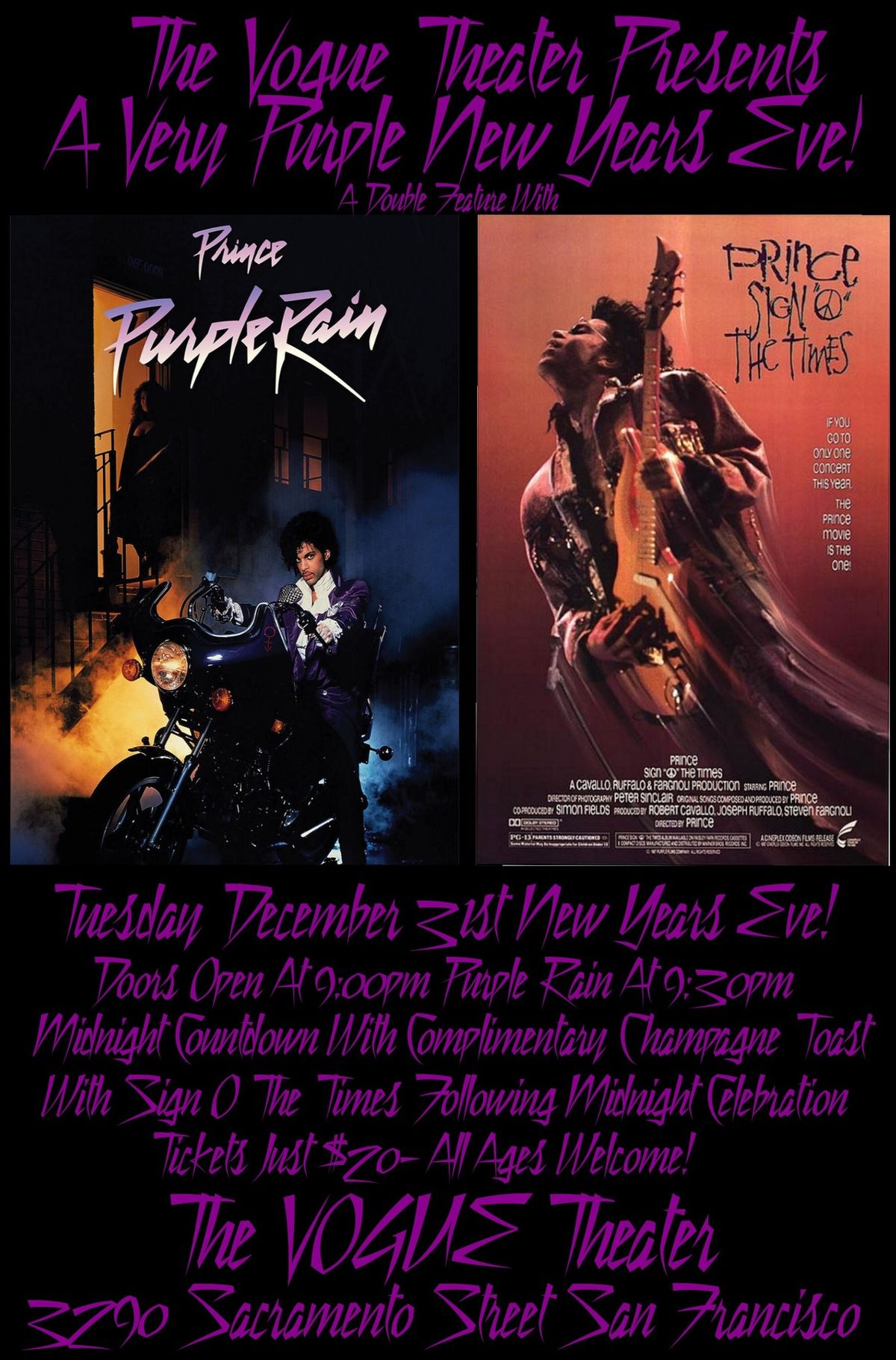 A Very Purple NYE with Purple Rain And Sign \u262e\ufe0f The Times!