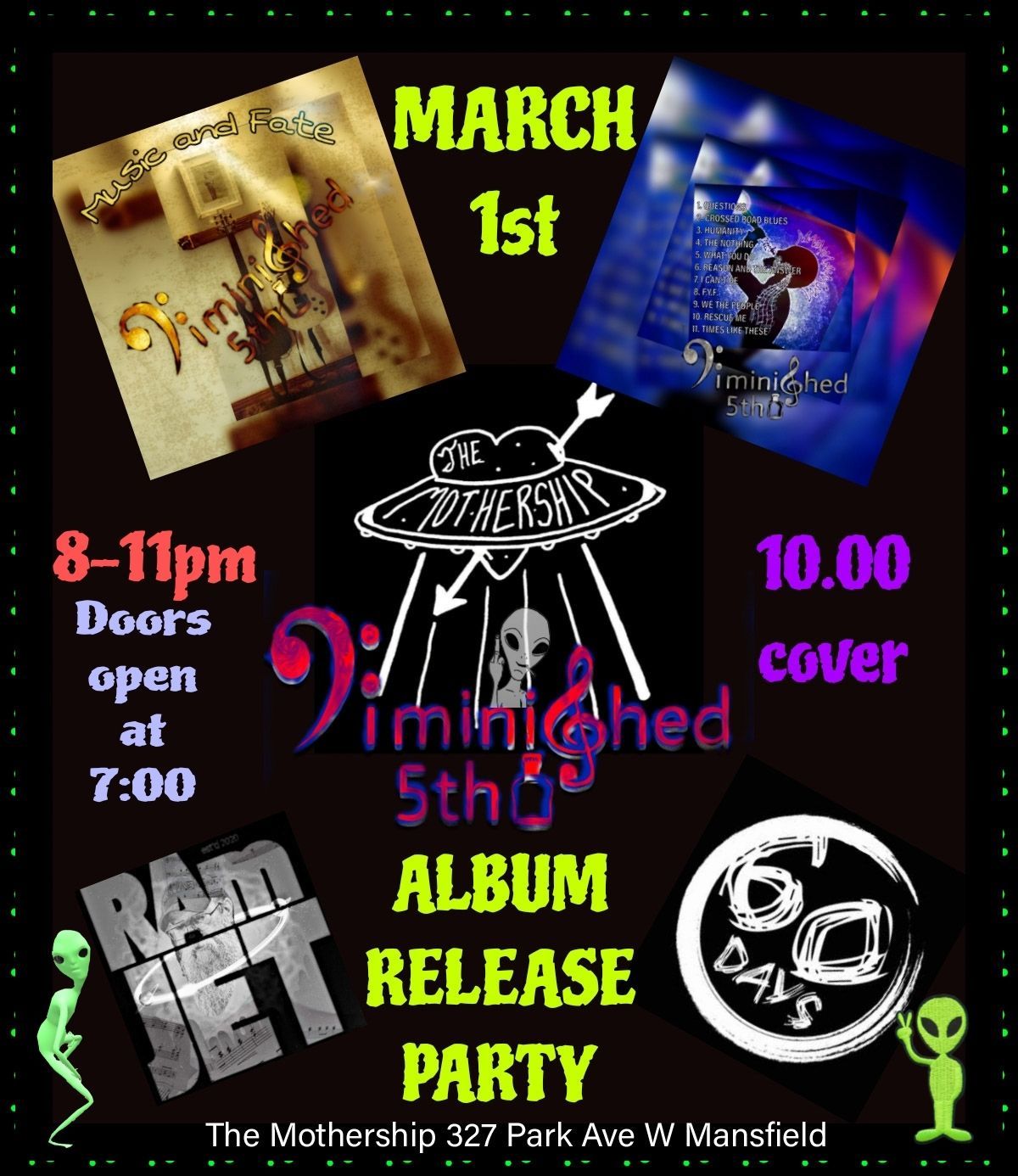 Diminished 5th Album Release Party wsg 60 Days and Ramjet