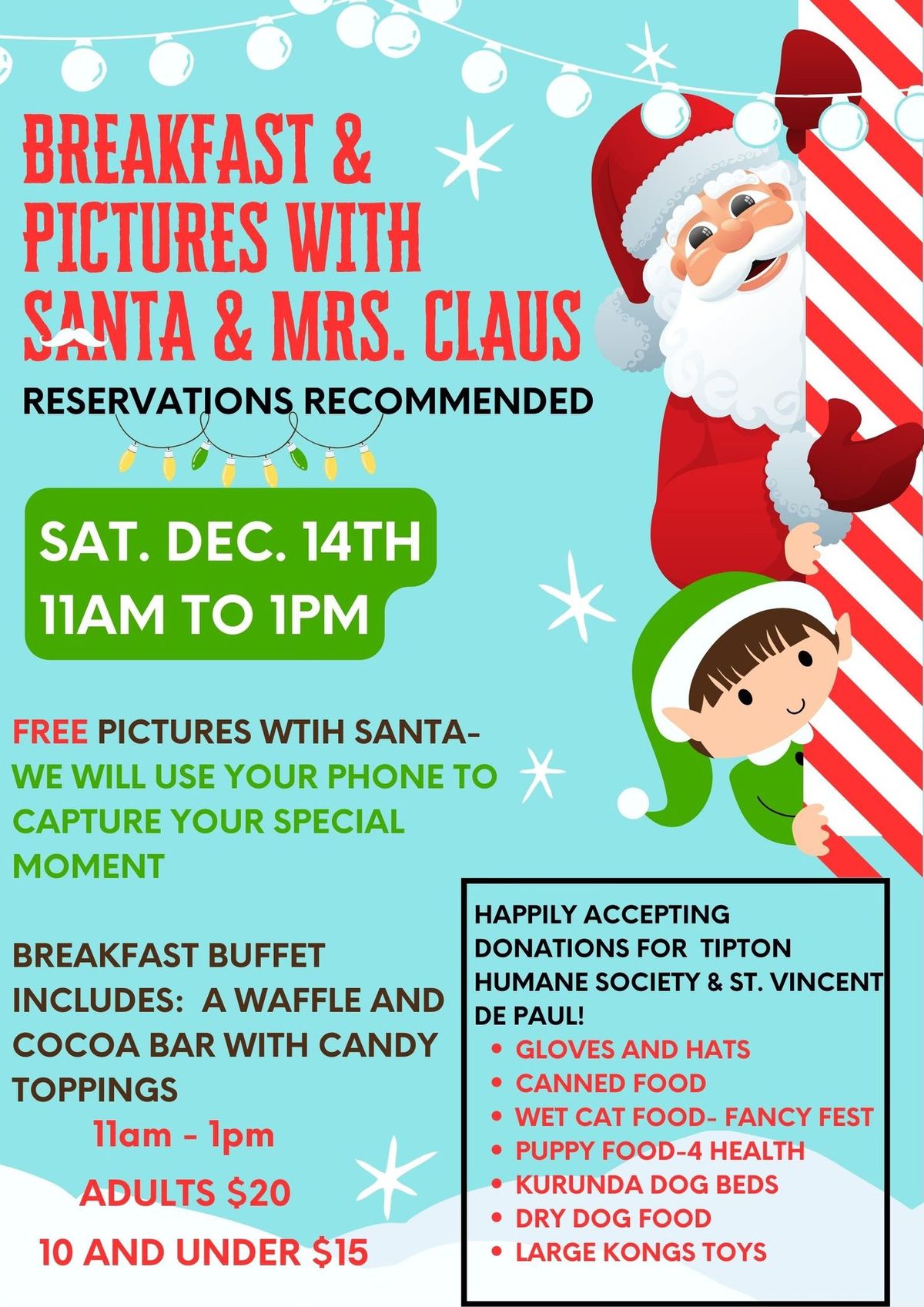 BREAKFAST & PICTURES WITH SANTA