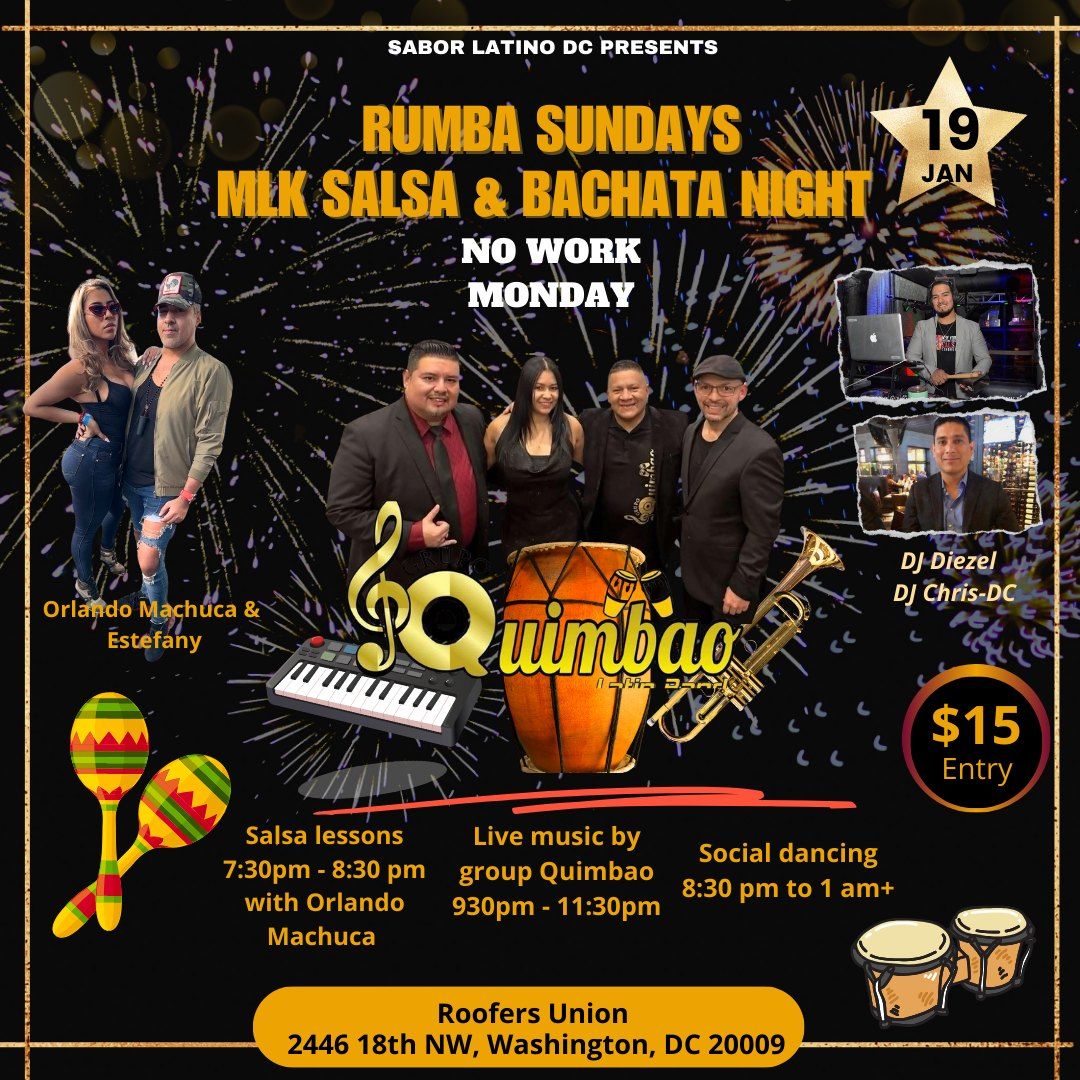 Rumba Sundays: MLK Salsa & Bachata Night at Roofers Union