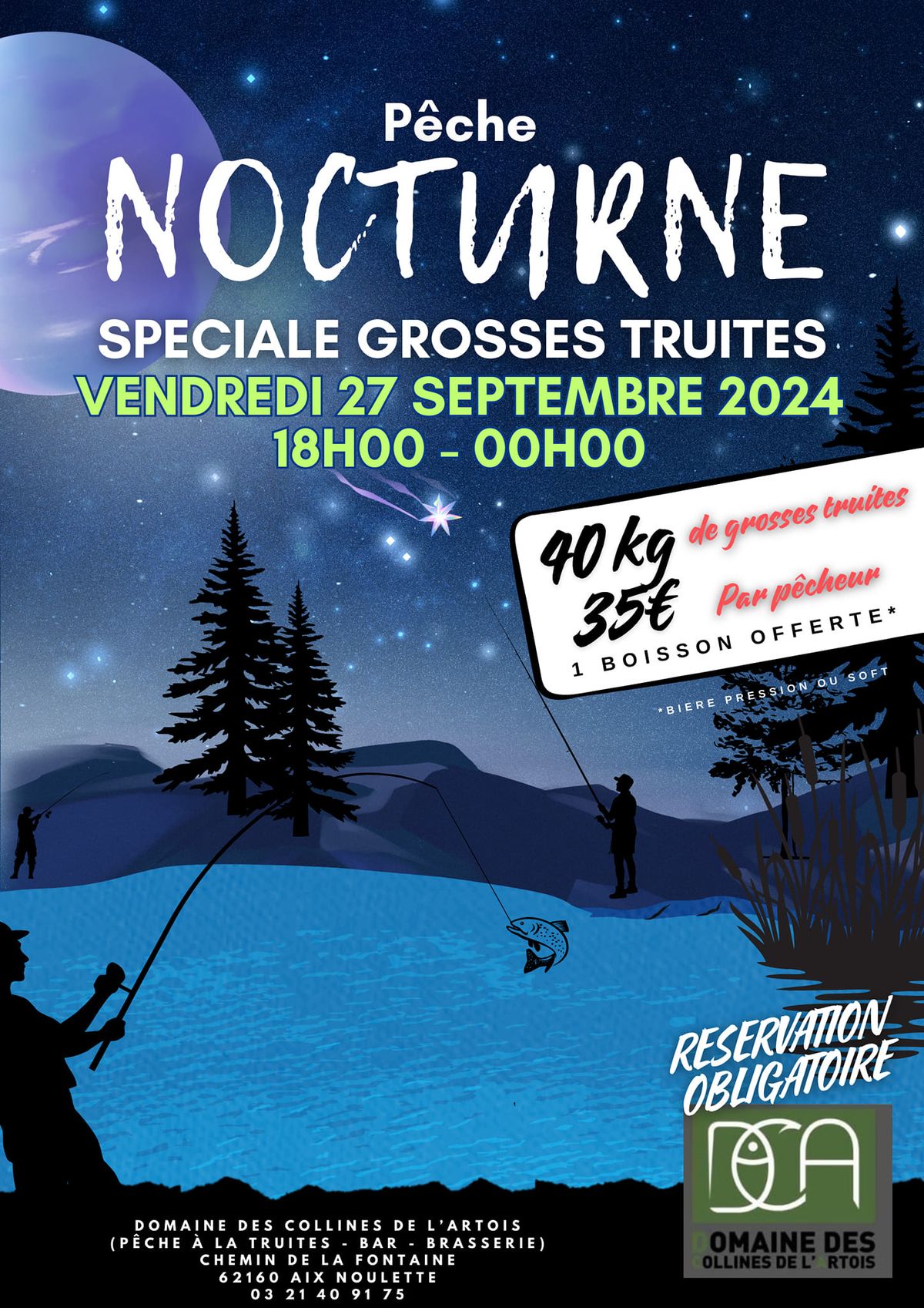 p\u00eache nocturne sp\u00e9ciale grosses truites 