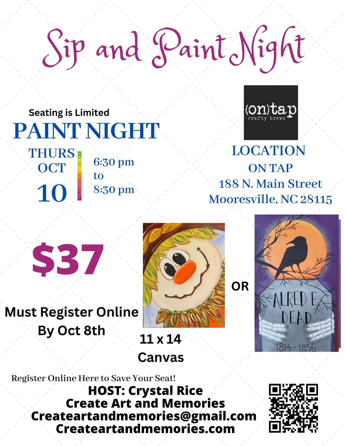 Halloween Sip and Paint at On Tap