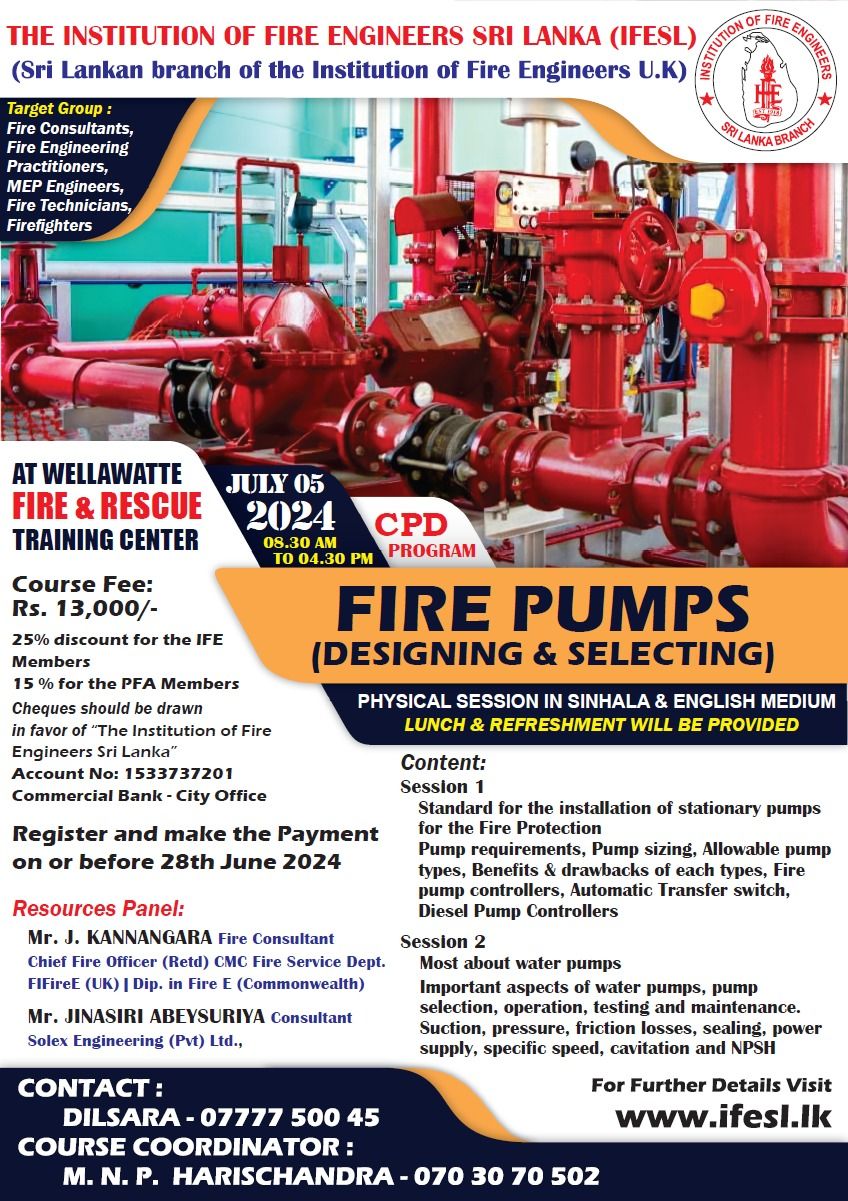 CPD Program on FIRE PUMP (Designing & Selecting)