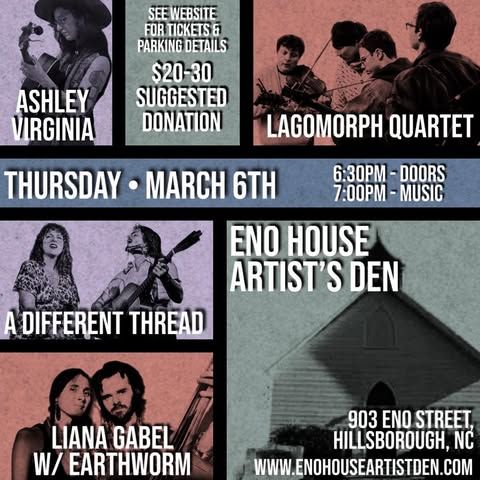 Mini Folk Fest: Ashley Virginia, Liana Gabel, Lagomorph Quartet, A Different Thread