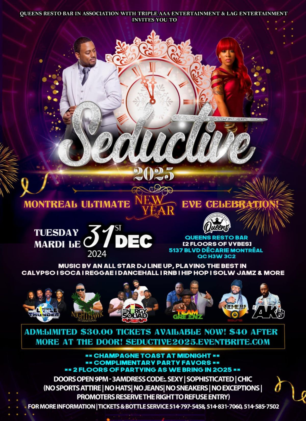 SEDUCTIVE 2025 - Montreal Ultimate NYE CELEBRATION! [Tuesday Dec 31st]