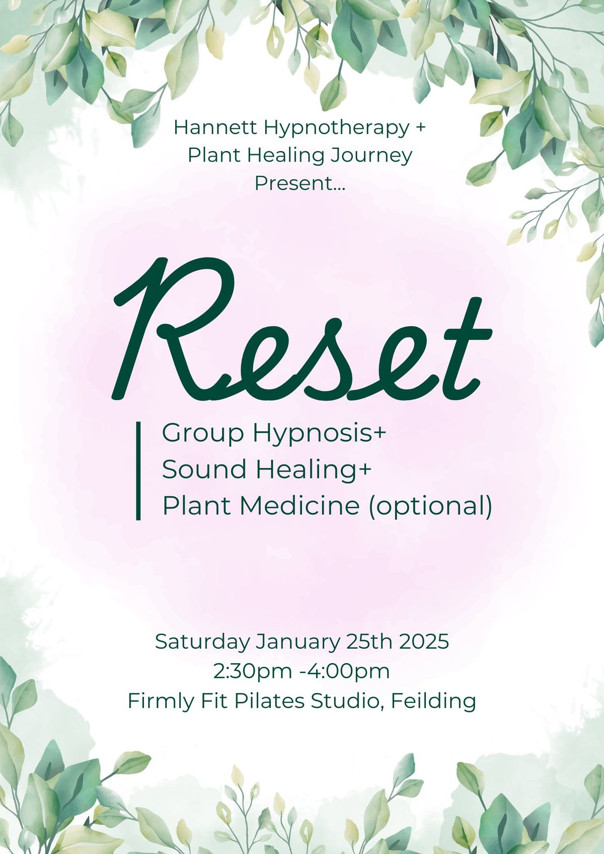 Reset - group sound healing, hypnosis, journaling & optional plant medicine