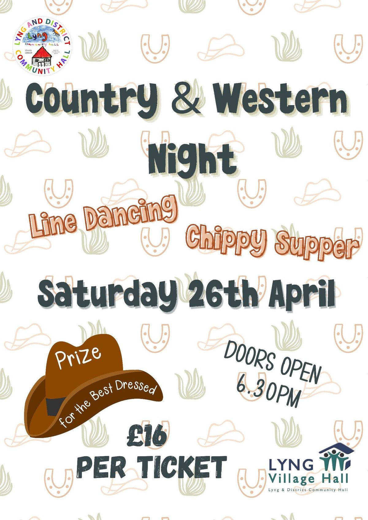 Line Dancing Country & Western Night with a chippy supper.