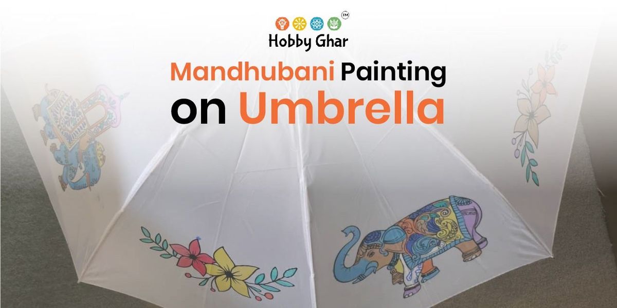 Madhubani Painting on Umbrella