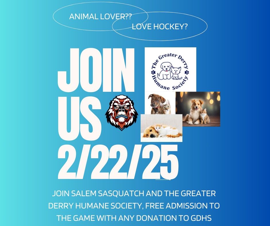 Salem Sasquatch Charity Night with Greater Derry Humane Society