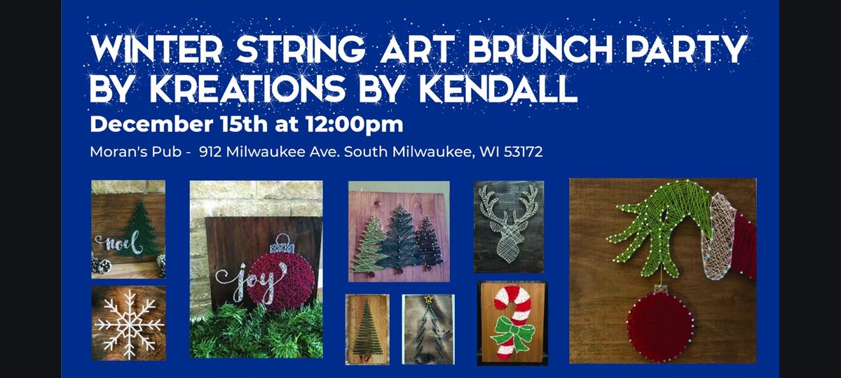 Winter Themed String Art w\/ Brunch Cocktails