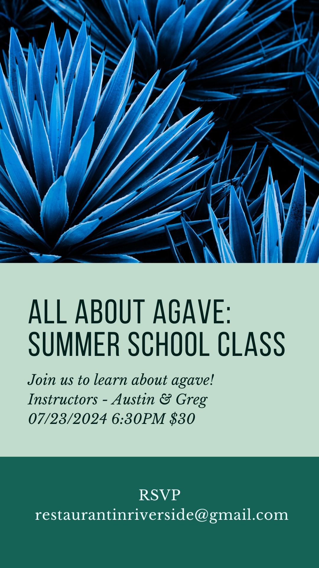 All About Agave Summer School Class $30