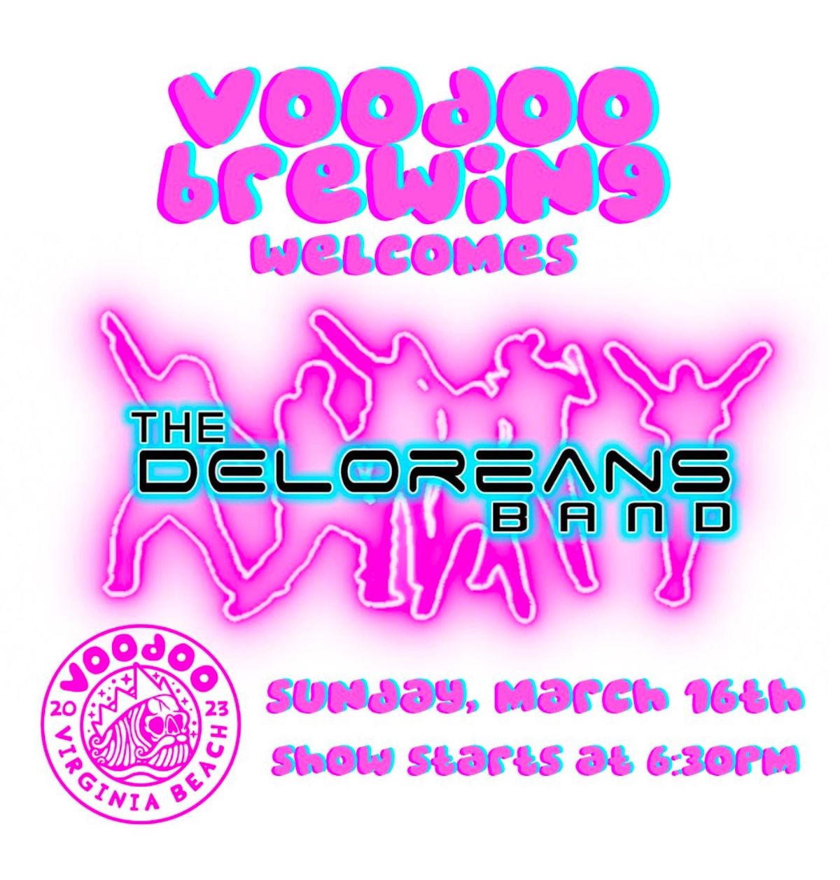 \u2618\ufe0fSt. Patty\u2019s Party with The Deloreans at Voodoo Brewing!\u2618\ufe0f