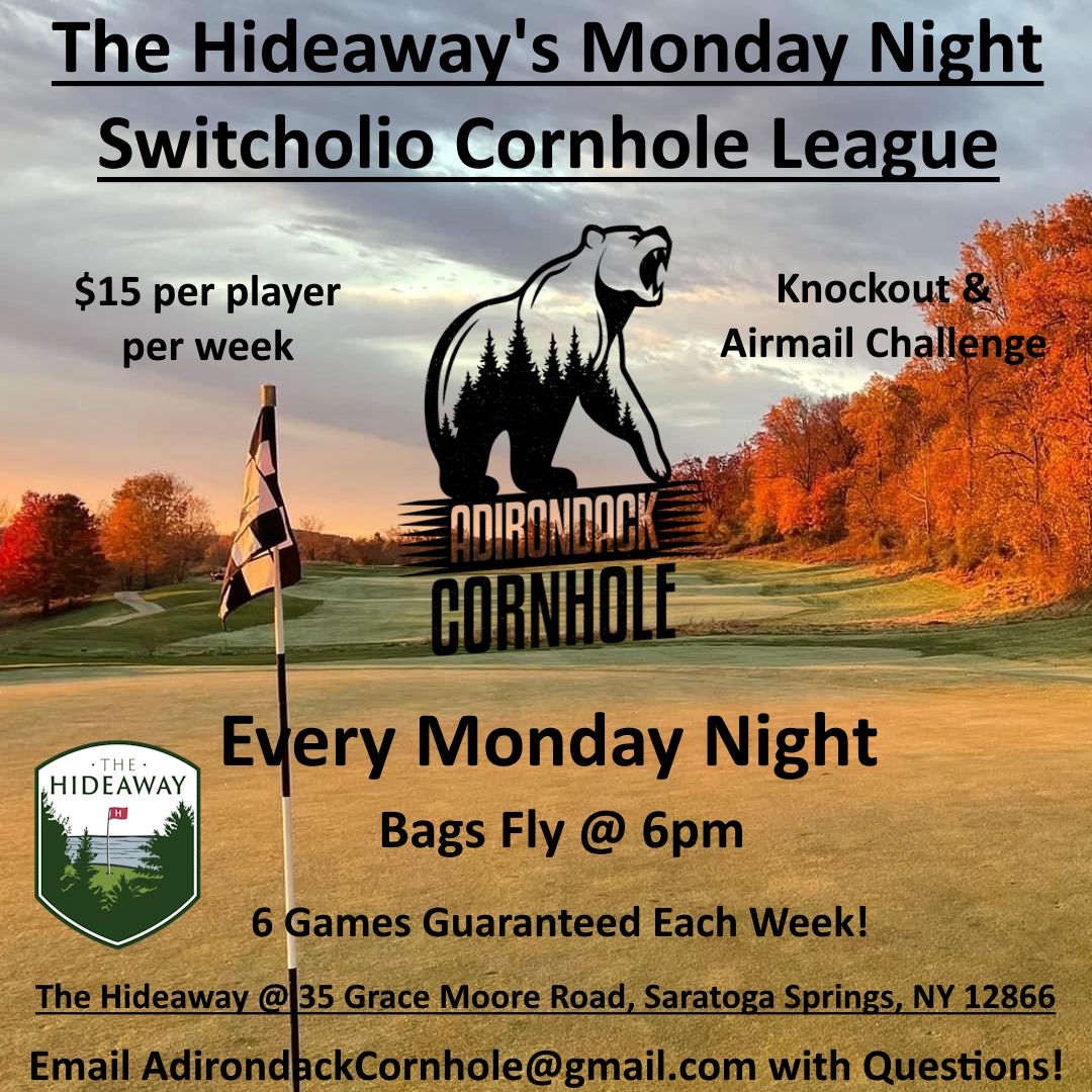 The Hideaway - Monday Night Swap Blind Draw Cornhole League