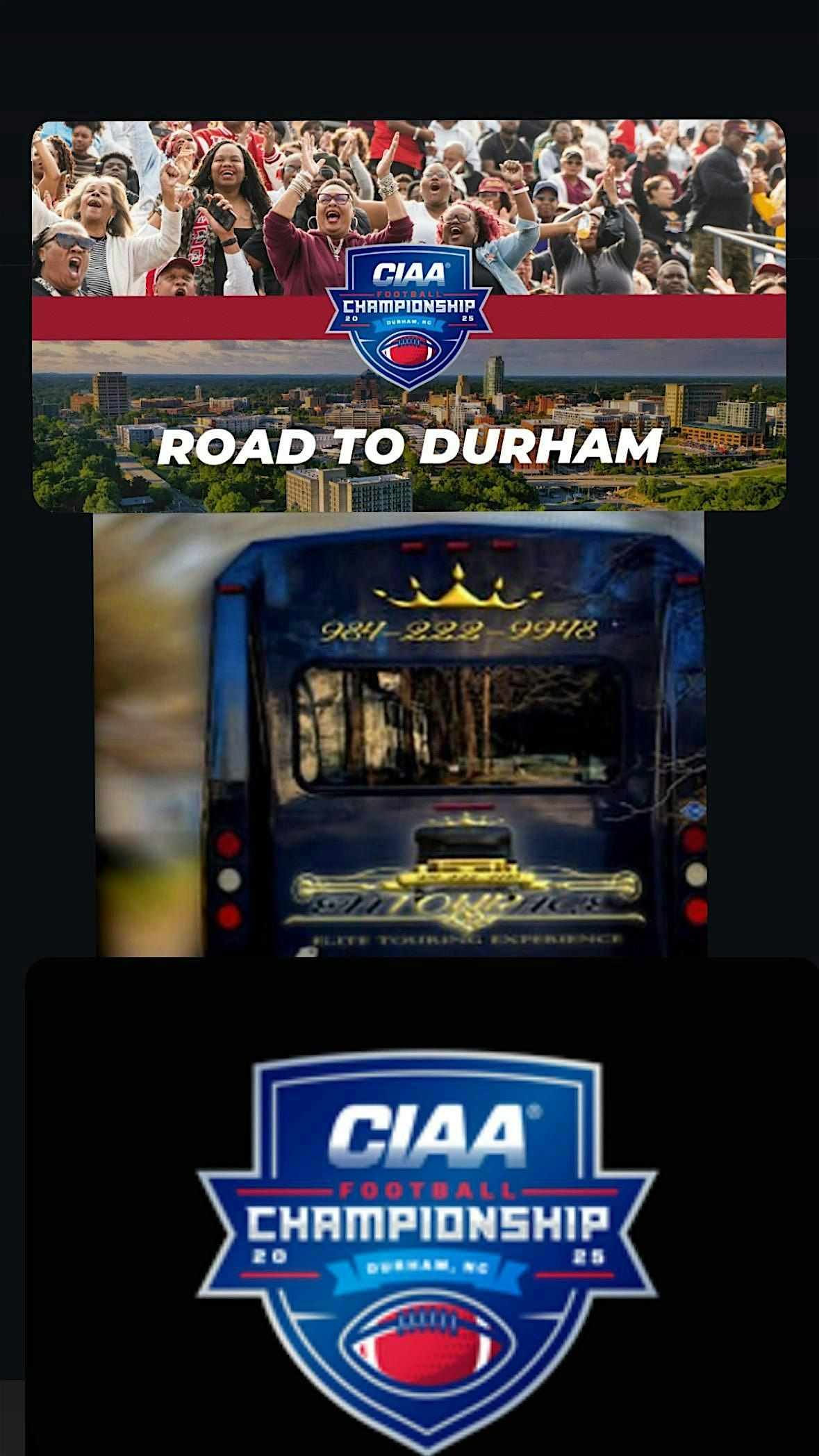 SHUTTLE SERVICE FOR CIAA FOOTBALL CHAMPIONSHIPS- DURHAM, NC