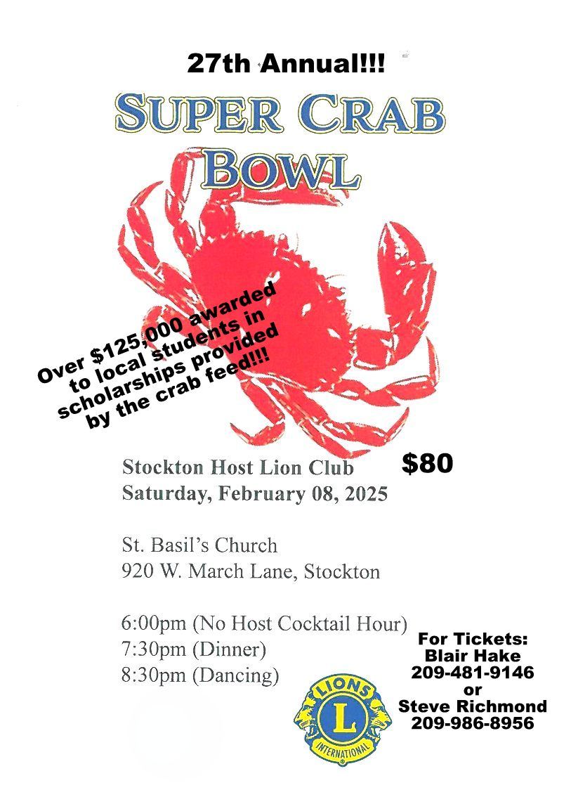 Stockton Host Lions Club's 27th Annual Super Crab Bowl!