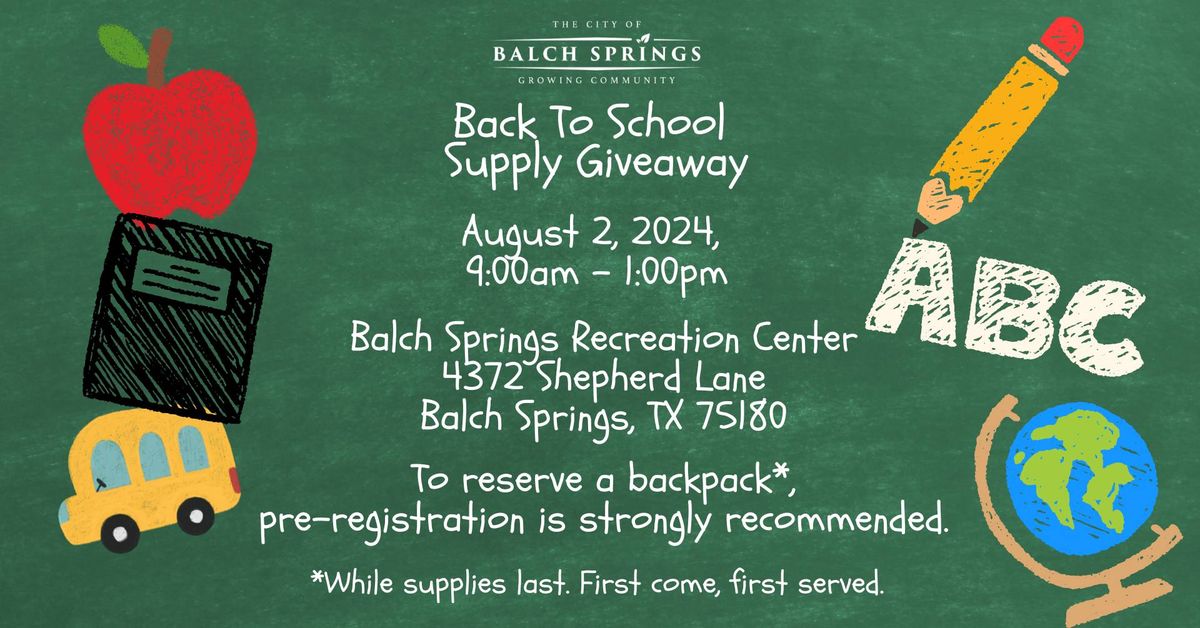 Back To School Supply Giveaway