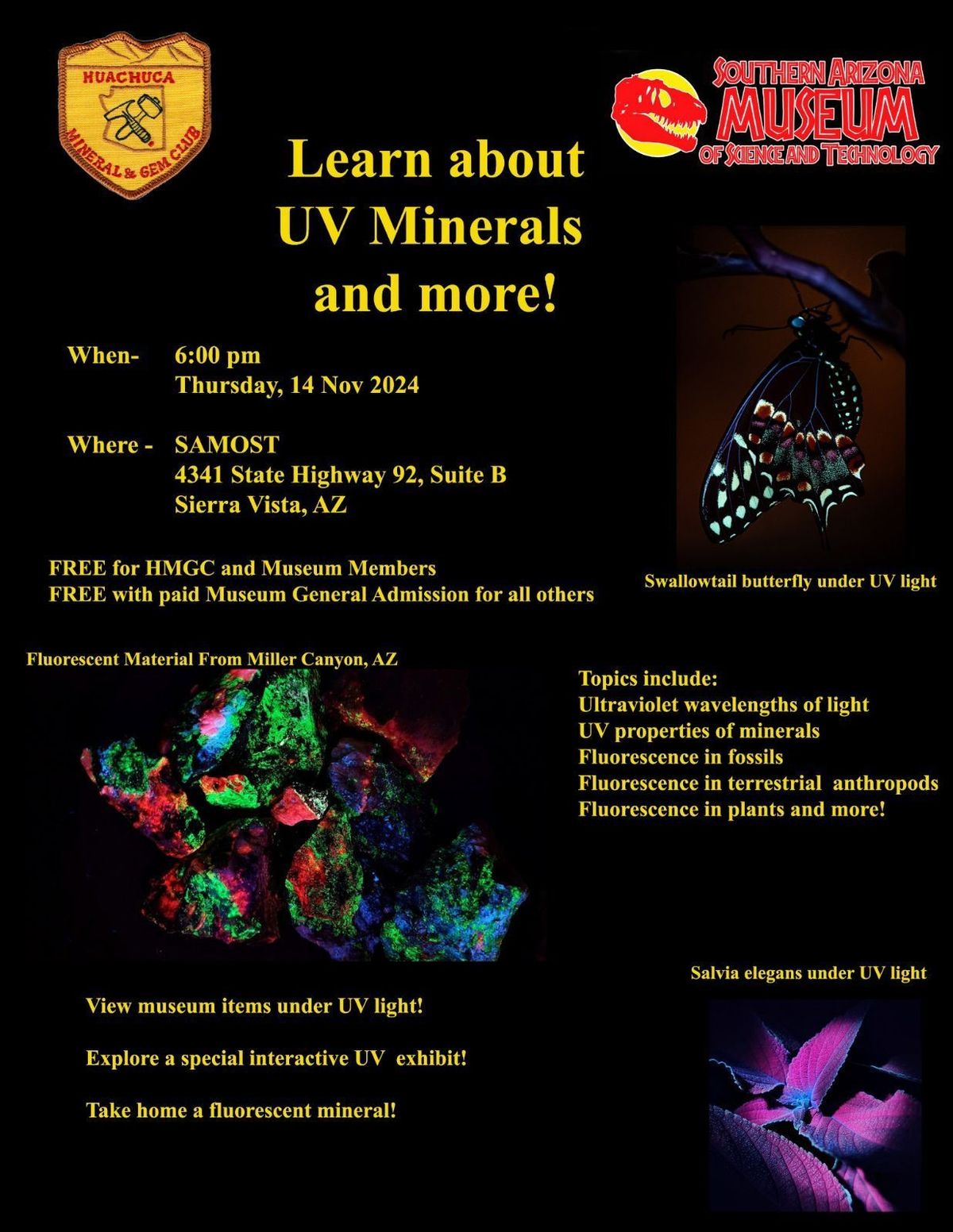 Learn about fluorescent minerals and more! 