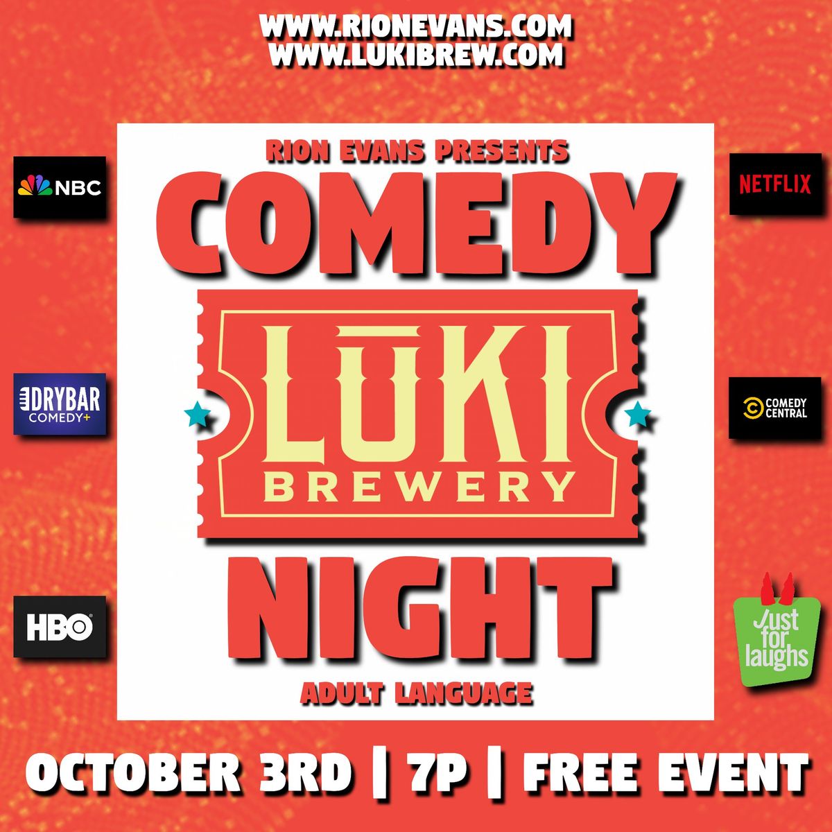 RION EVANS PRESENTS COMEDY NIGHT AT LUKI BREWERY